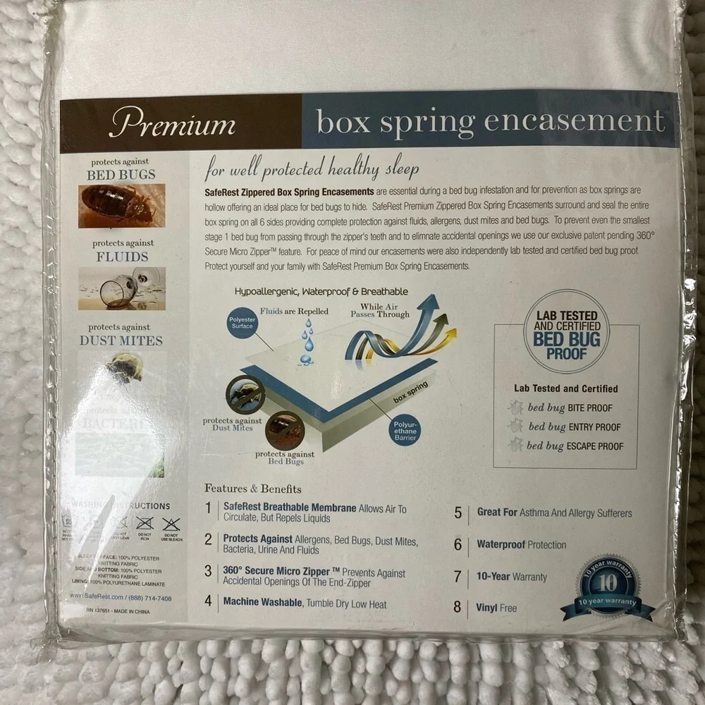 SAFEREST~Premium CAL.KING Box Spring Encasement